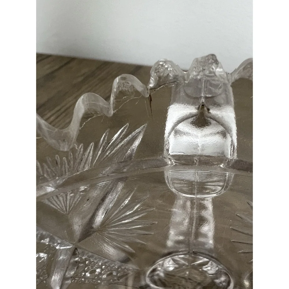 VINTAGE EAPG Biscuit, Cracker Jar Antique Early American Pattern Glass Pressed 2